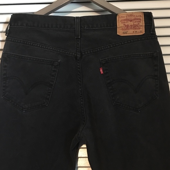Levi’s Black Straight Leg Vintage 505’s 34 x 32 - Picture 5 of 6